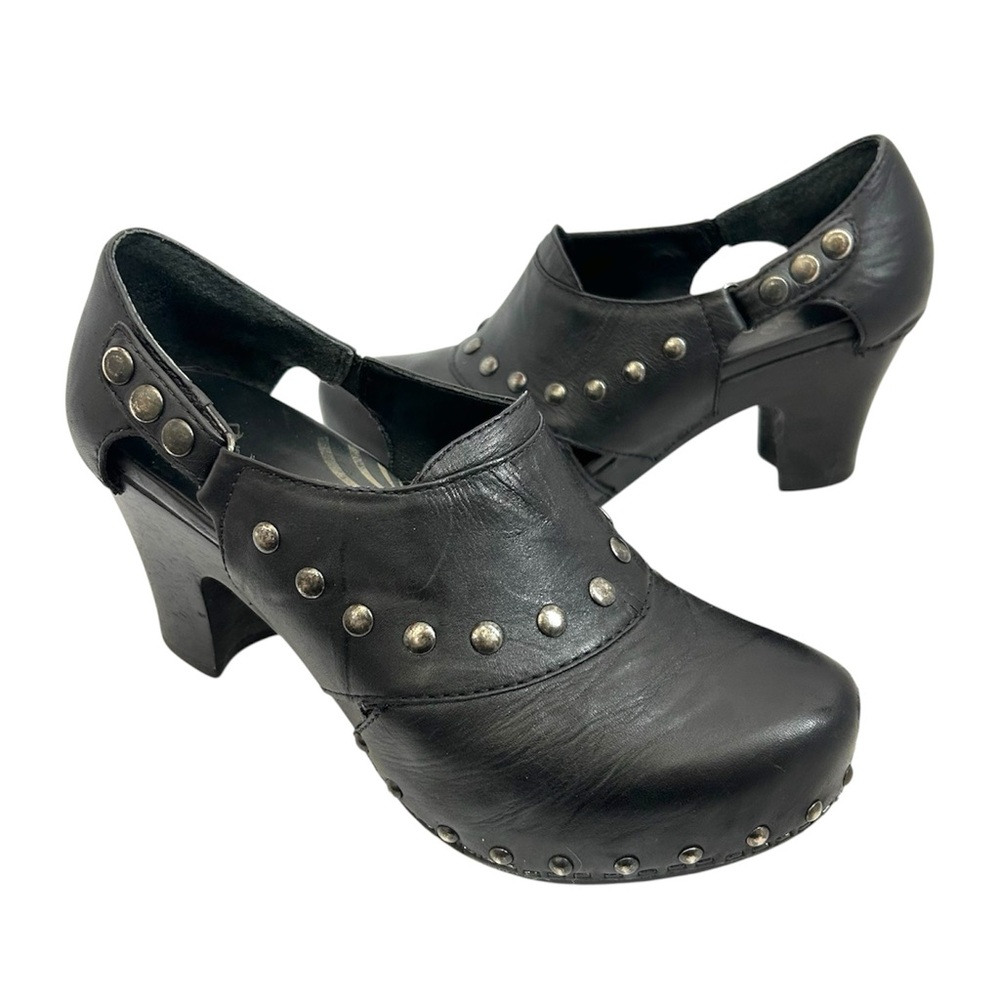 Dansko Ryder Clog Black Women's Heels Studded Shoes 38 7.5 8